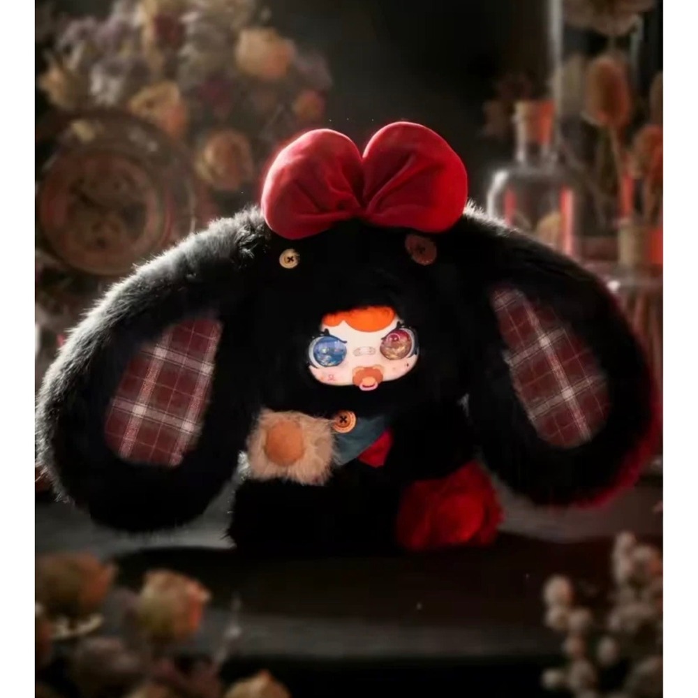 ZaZa 800% "Original Heart Workshop+2 Set Glitter eyes" Black Big Plush Blind Box